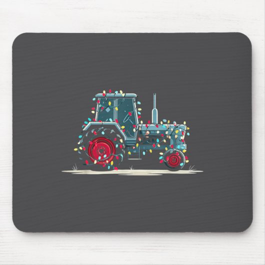 Funny Tractor Christmas Graphics Lights Lover Farm Muismat (Voorkant)
