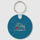 Funny Tractor Christmas Graphics Lights Lover Farm Sleutelhanger (Voorkant)