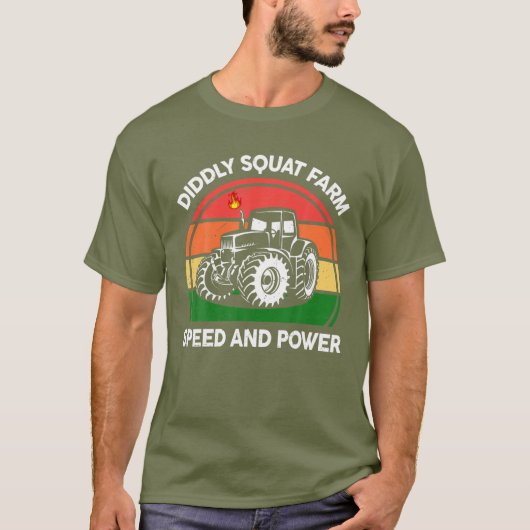 Funny Tractor Farmer Didly Squat Boerderij Speed e T-shirt (Voorkant)