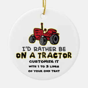 Funny Tractor Keramisch Ornament