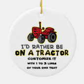 Funny Tractor Keramisch Ornament (Achterkant)