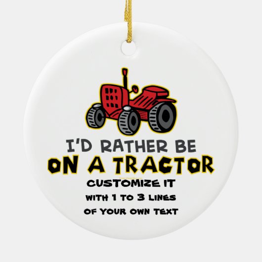 Funny Tractor Keramisch Ornament (Achterkant)