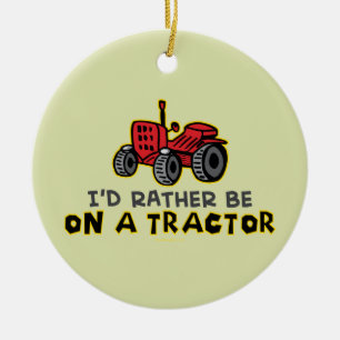 Funny Tractor Keramisch Ornament
