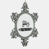 Funny Tractor Lover Tin Sneeuwvlok Ornament (Links)
