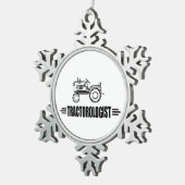 Funny Tractor Lover Tin Sneeuwvlok Ornament (Rechts)