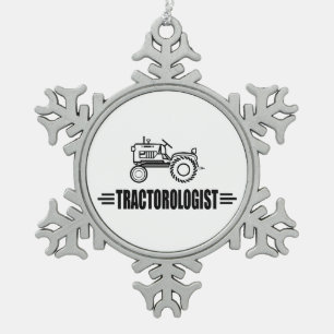 Funny Tractor Lover Tin Sneeuwvlok Ornament