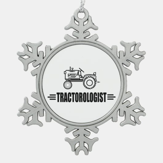 Funny Tractor Lover Tin Sneeuwvlok Ornament (Voorkant)