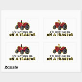 Funny Tractor Rechthoekige Sticker (Vel)