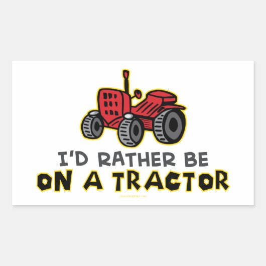 Funny Tractor Rechthoekige Sticker (Voorkant)