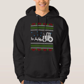 Funny Tractor Reindeer Kerstmis Merch Humor Gift Hoodie