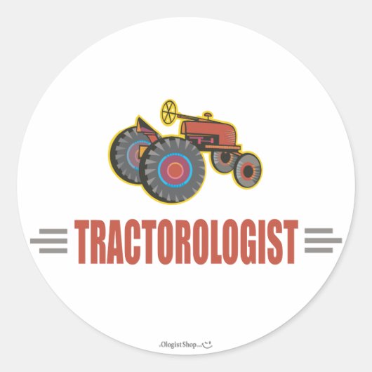 Funny Tractor Ronde Sticker (Voorkant)