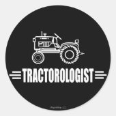 Funny Tractor Ronde Sticker (Voorkant)