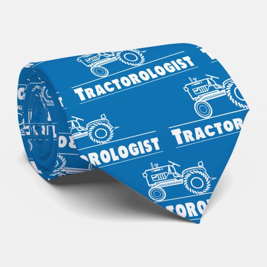 Funny Tractoroloog Mannen Humoureuze Blue Stropdas (Opgerold)