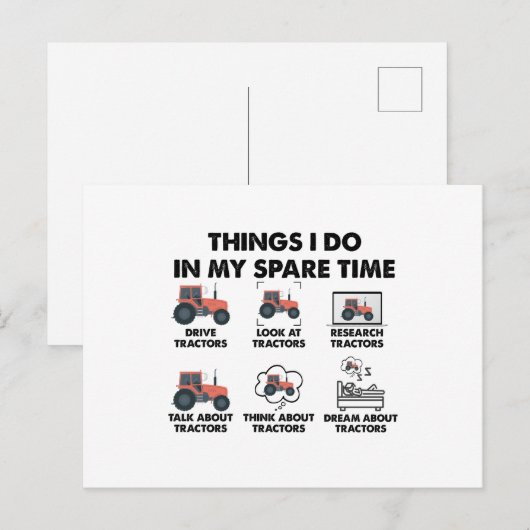 Funny Tractors laten dingen over die ik in mijn vr Briefkaart (Voorkant / Achterkant)