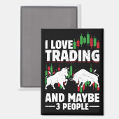 Funny Trading Quote Bull & Candlestick Daytrading  Magneet (Voorkant / Achterkant)
