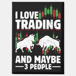 Funny Trading Quote Bull & Candlestick Daytrading  Magneet