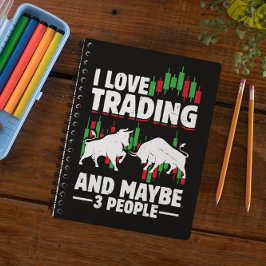 Funny Trading Quote Bull & Candlestick Daytrading  Notitieboek