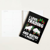 Funny Trading Quote Bull & Candlestick Daytrading  Planner (Display)