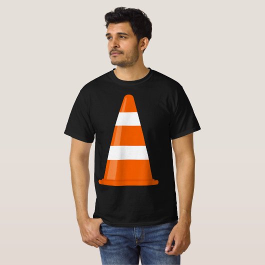 Funny Traffic Cone Costume Easy Simple Halloween C T-shirt (Voorkant volledig)