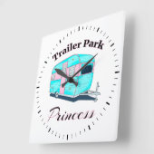 Funny Trailer Park Princess RV Camping Vierkante Klok (Hoek)