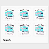 Funny Trailer Park Princess RV Camping Vierkante Sticker (Vel)