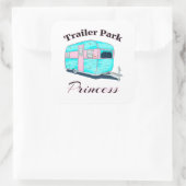 Funny Trailer Park Princess RV Camping Vierkante Sticker (Tas)