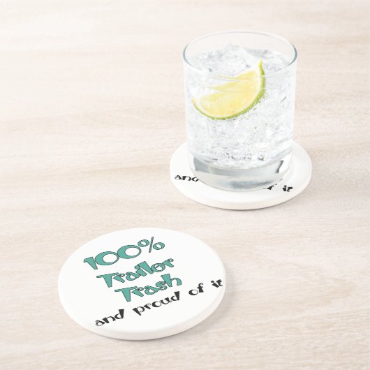 Funny Trailer Park Sandstone Onderzetter (Zijkant)