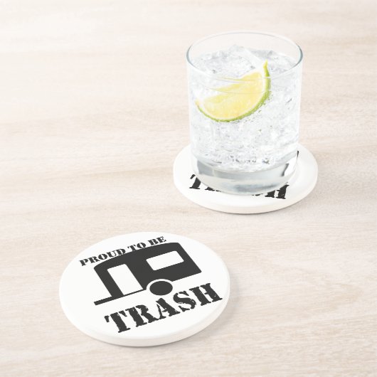 Funny Trailer Park Sandstone Onderzetter (Zijkant)