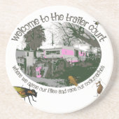 Funny Trailer Park Sandstone Onderzetter (Voorkant)