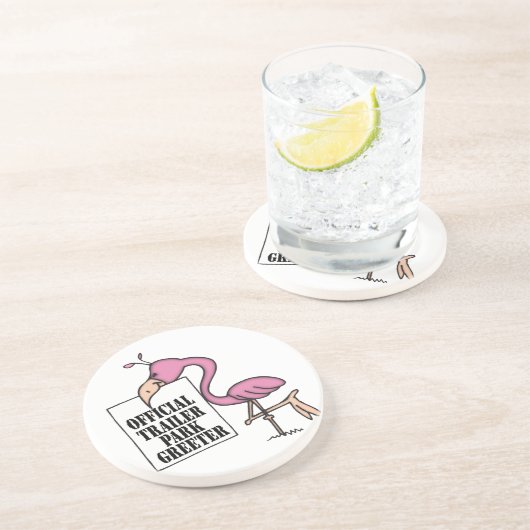 Funny Trailer Park Sandstone Onderzetter (Zijkant)