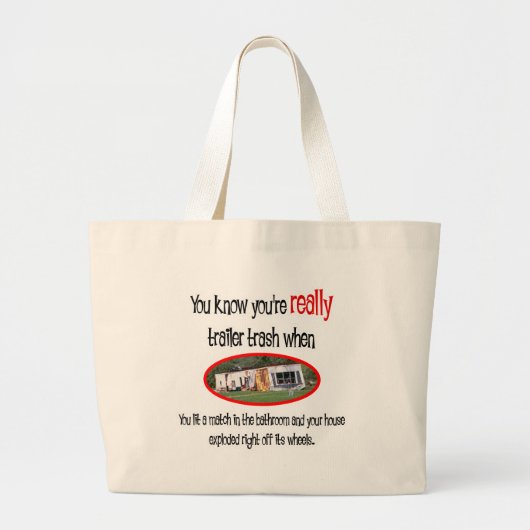 Funny Trailer Park Shirten en Gifts Grote Tote Bag (Voorkant)