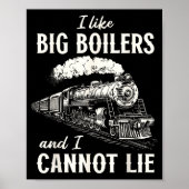 Funny Train Big Boilers Steam Locomotive Freight Poster (Voorkant)