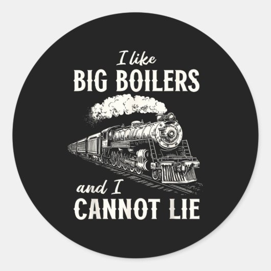 Funny Train Big Boilers Steam Locomotive Freight  Ronde Sticker (Voorkant)
