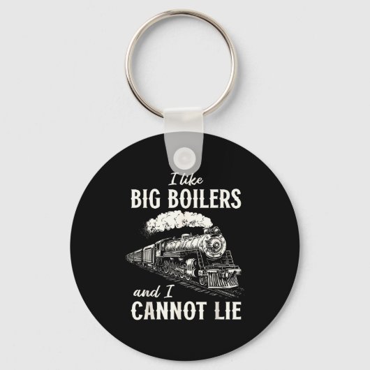 Funny Train Big Boilers Steam Locomotive Freight Sleutelhanger (Voorkant)