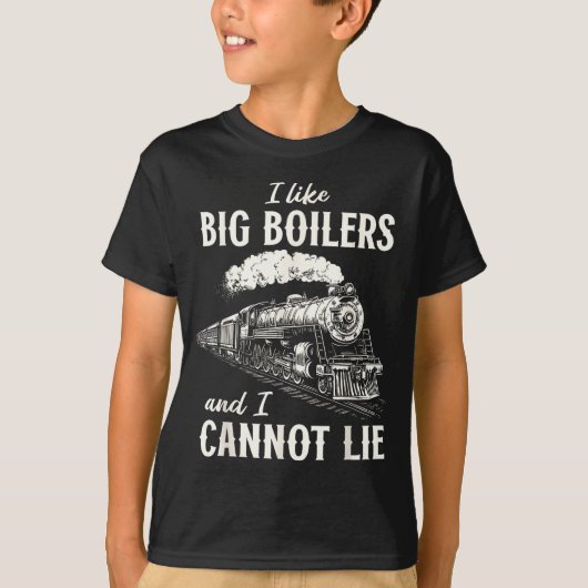 Funny Train Big Boilers Steam Locomotive Freight T-shirt (Voorkant)