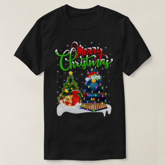 Funny Train Lover Xmas, kerstverlichting Christus T-shirt (Design voorkant)