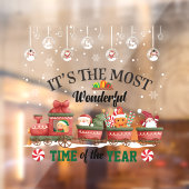 Funny Train Santa, Snowman, Reindeer Kerstmis Raamsticker (Vel 2)