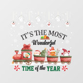 Funny Train Santa, Snowman, Reindeer Kerstmis Raamsticker (Vel)