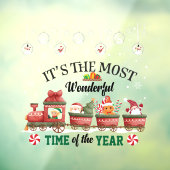 Funny Train Santa, Snowman, Reindeer Kerstmis Raamsticker (Vel 3)