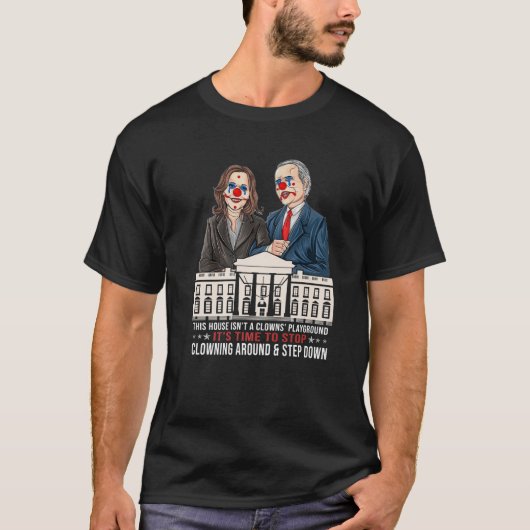 Funny Traitor Joe Clown Biden Time to Stop Clownin T-shirt (Voorkant)