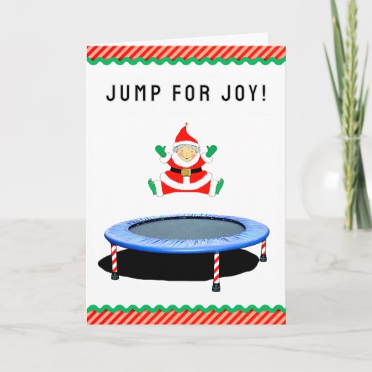 Funny Trampoline Christma Feestdagen Kaart (Voorkant)
