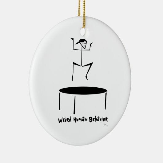 Funny Trampoline kerstversiering Keramisch Ornament (Rechts)
