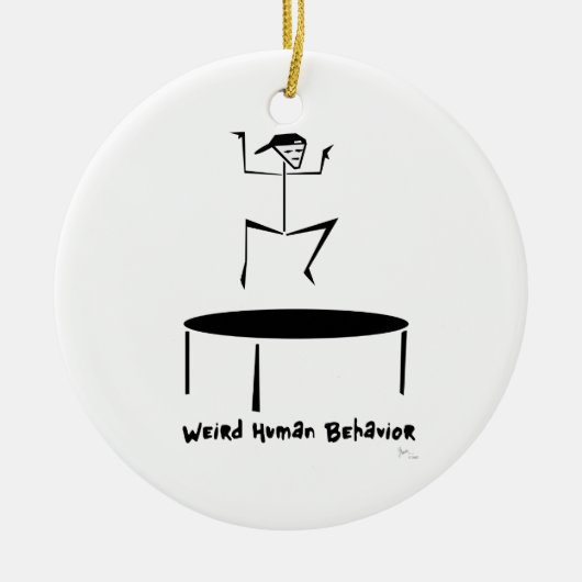 Funny Trampoline kerstversiering Keramisch Ornament (Voorkant)