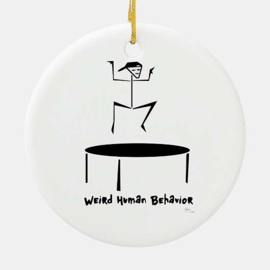 Funny Trampoline kerstversiering Keramisch Ornament (Achterkant)