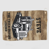 Funny Transport Semi Truck Driver Custom Name Golfhanddoek (Horizontaal)