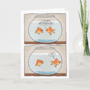 Funny Trapped Goldfish Birthday Kaart