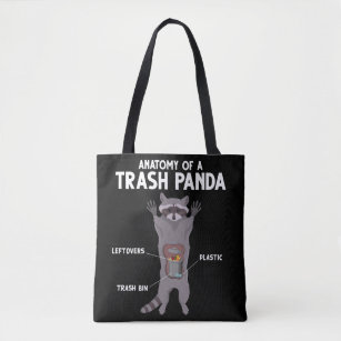 Funny Trash Panda Anatomy Funny Raccoon Tote Bag