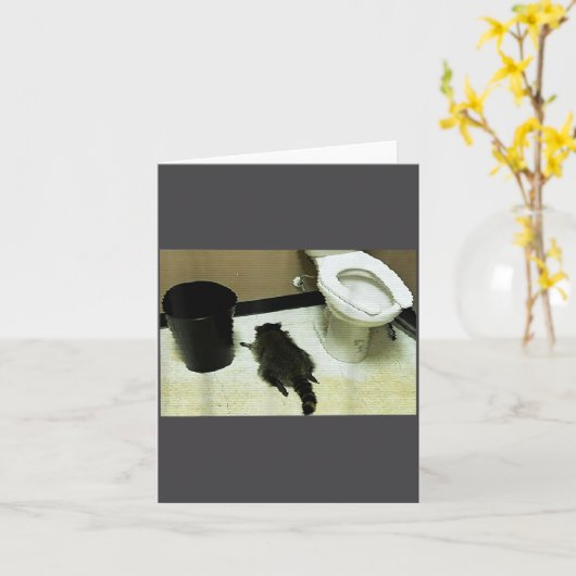 Funny Trashed Panda Drunk Racoon  Kaart (Gele Bloem)