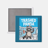 Funny Trashed Panda Raccoon Gets Drunk 1ff512797a7 Magneet (Voorkant / Achterkant)