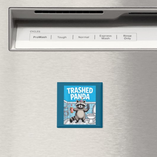Funny Trashed Panda Raccoon Gets Drunk 1ff512797a7 Magneet (Insitu (Vaatwasser))